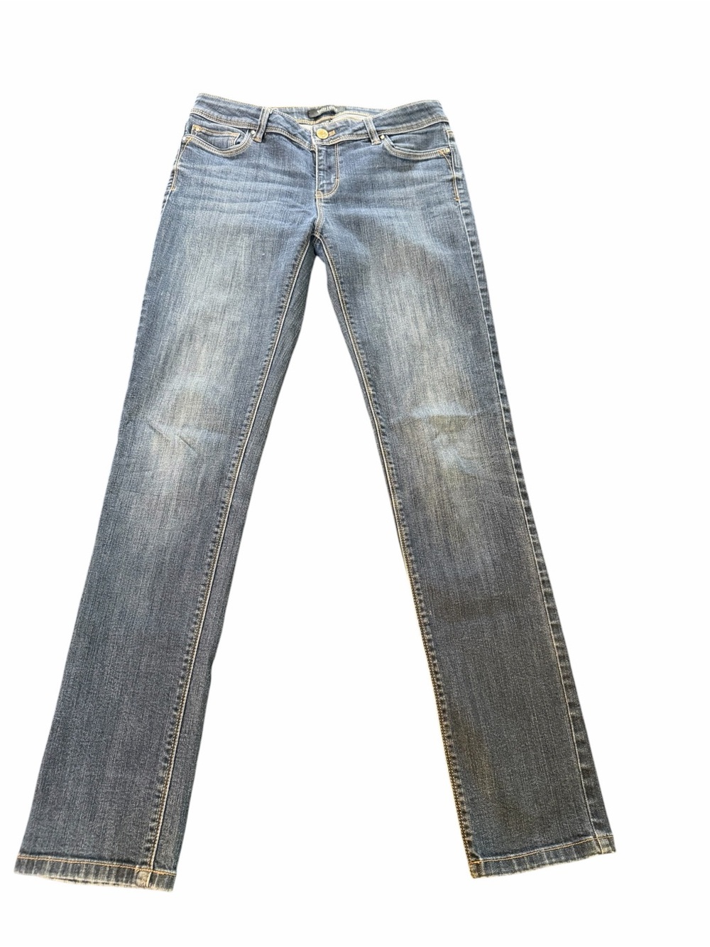 White House Black Market Slim Leg Jeans Size 2R Medium Wash Stretch Denim